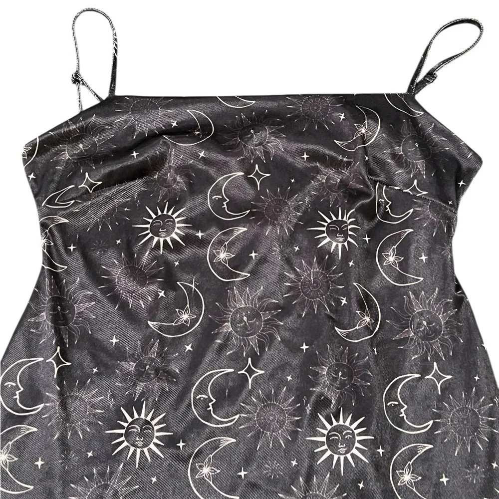 Urban Outfitters black & white celestial stars and moons mini dress - Picture 5 of 12